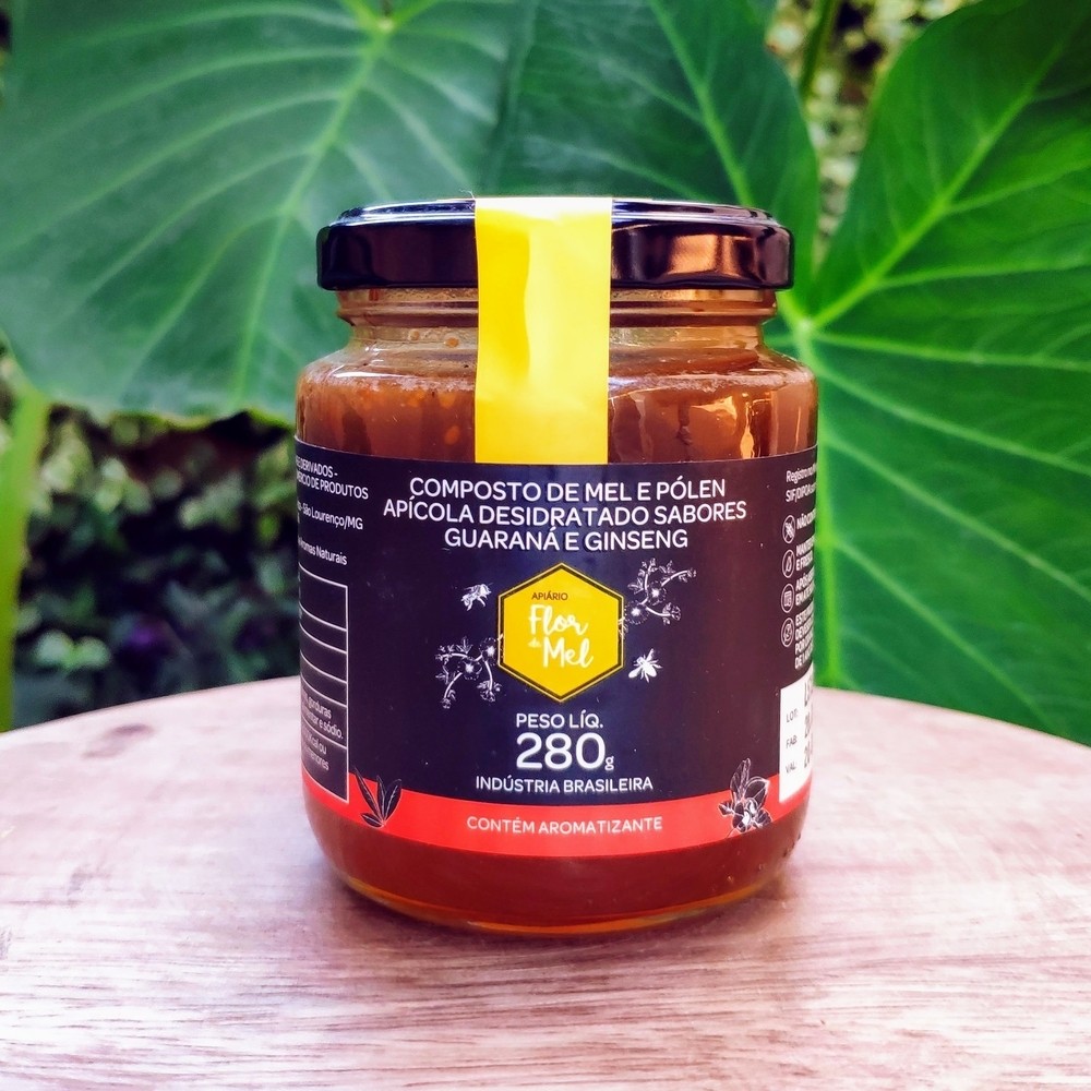 Composto de Mel e Pólen com Guaraná e Ginseng - Flor de Mel
