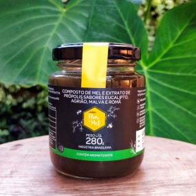 Composto de Mel e Extrato de Própolis, Eucalipto, Agrião, Malva e Romã - Flor de Mel